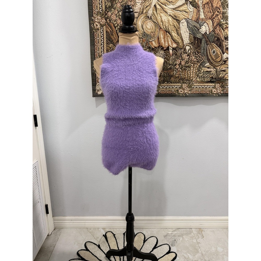 Zara Lavender Fuzzy Knit Skirt Set